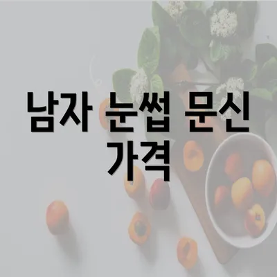 남자 눈썹 문신 가격