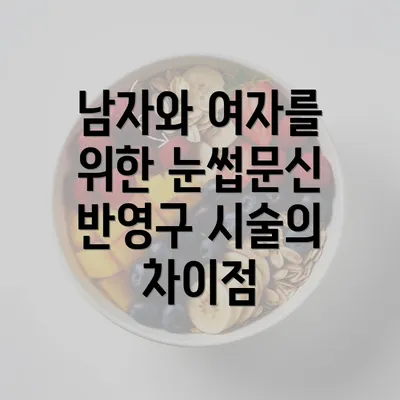 남자와 여자를 위한 눈썹문신 반영구 시술의 차이점