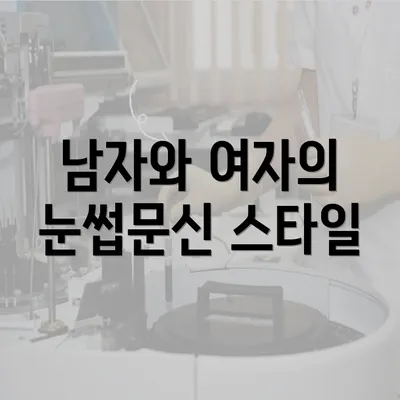 남자와 여자의 눈썹문신 스타일