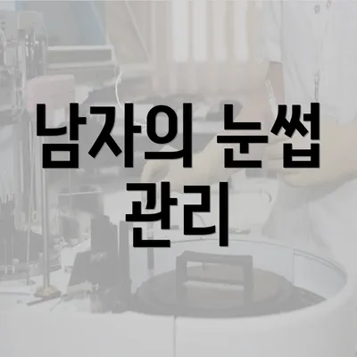 남자의 눈썹 관리