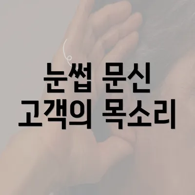 눈썹 문신 고객의 목소리