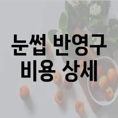 눈썹 반영구 비용 상세