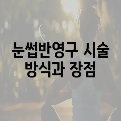 눈썹반영구 시술 방식과 장점