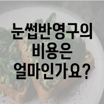 눈썹반영구의 비용은 얼마인가요?