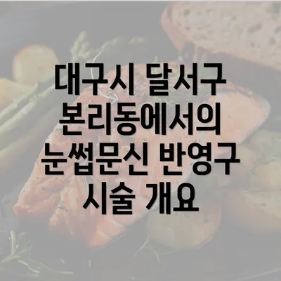 대구시 달서구 본리동에서의 눈썹문신 반영구 시술 개요