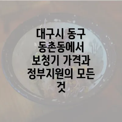 대구시 동구 동촌동에서 보청기 가격과 정부지원의 모든 것