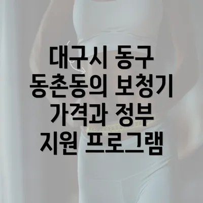 대구시 동구 동촌동의 보청기 가격과 정부 지원 프로그램