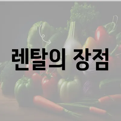 렌탈의 장점