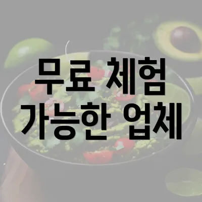 무료 체험 가능한 업체