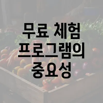 무료 체험 프로그램의 중요성