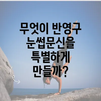 무엇이 반영구 눈썹문신을 특별하게 만들까?