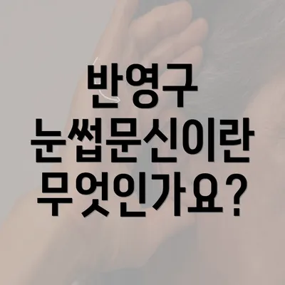 반영구 눈썹문신이란 무엇인가요?