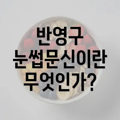 반영구 눈썹문신이란 무엇인가?