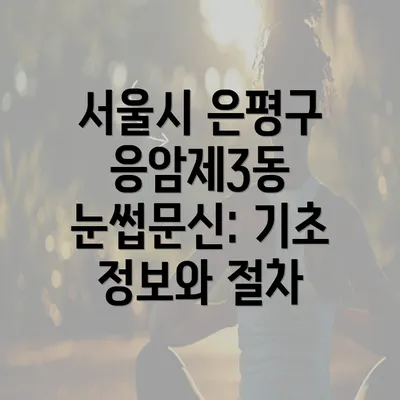 서울시 은평구 응암제3동 눈썹문신: 기초 정보와 절차