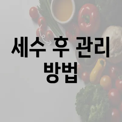 세수 후 관리 방법