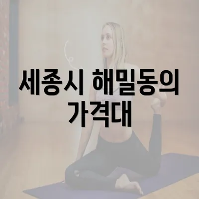 세종시 해밀동의 가격대