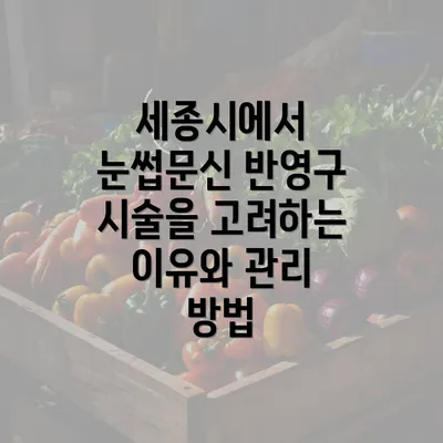 세종시에서 눈썹문신 반영구 시술을 고려하는 이유와 관리 방법