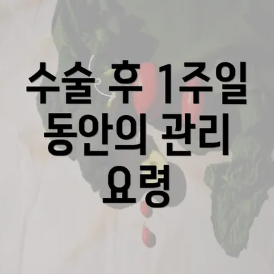 수술 후 1주일 동안의 관리 요령