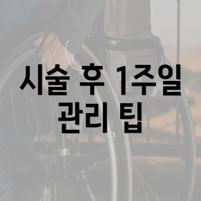 시술 후 1주일 관리 팁