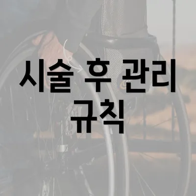 시술 후 관리 규칙