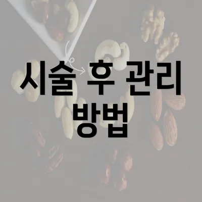 시술 후 관리 방법