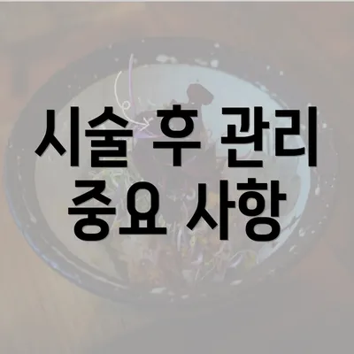 시술 후 관리 중요 사항