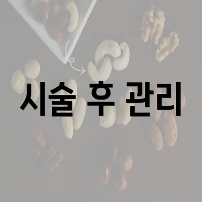 시술 후 관리