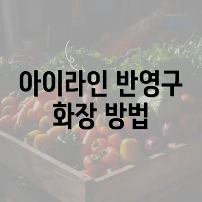 아이라인 반영구 화장 방법