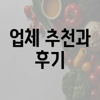 업체 추천과 후기