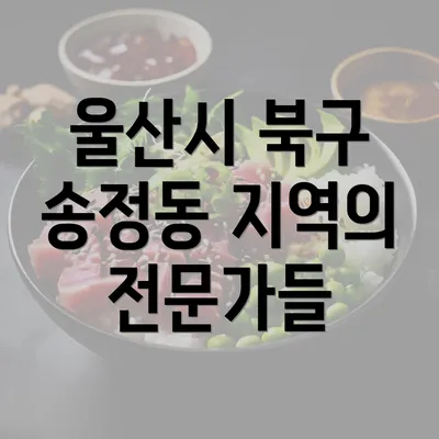 울산시 북구 송정동 지역의 전문가들