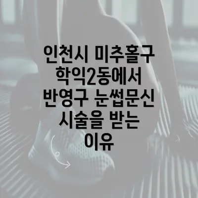 인천시 미추홀구 학익2동에서 반영구 눈썹문신에 대해 알아보자