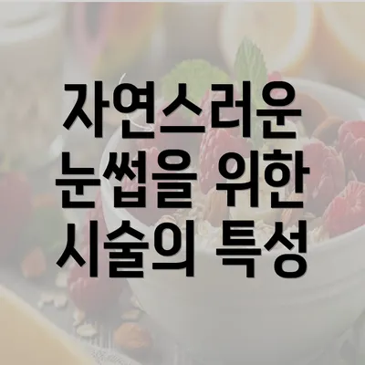 자연스러운 눈썹을 위한 시술의 특성