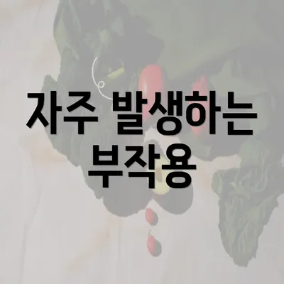 자주 발생하는 부작용