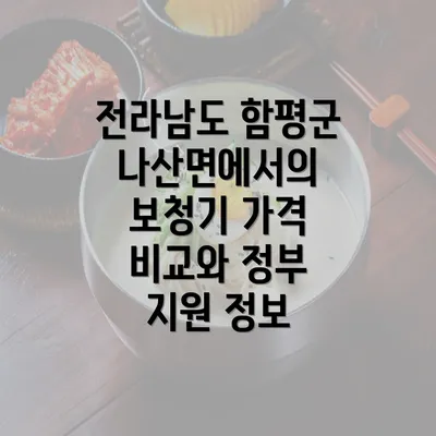 전라남도 함평군 나산면에서의 보청기 가격 비교와 정부 지원 정보