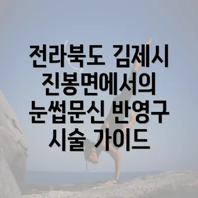 전라북도 김제시 진봉면에서의 눈썹문신 반영구 시술 가이드