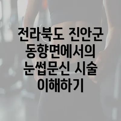 전라북도 진안군 동향면에서의 눈썹문신 시술 이해하기