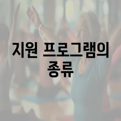 지원 프로그램의 종류