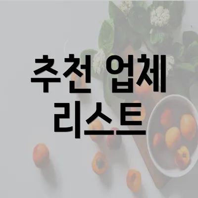 추천 업체 리스트