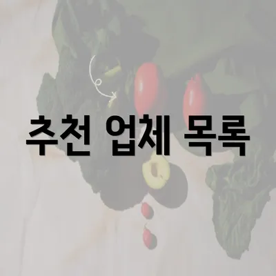 추천 업체 목록