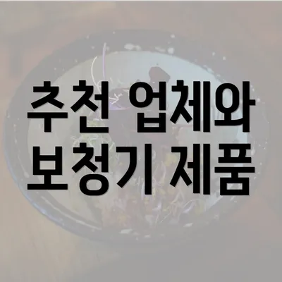 추천 업체와 보청기 제품