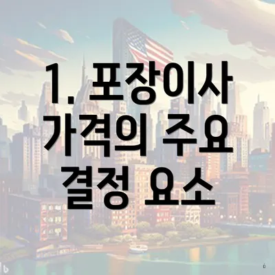 1. 포장이사 가격의 주요 결정 요소