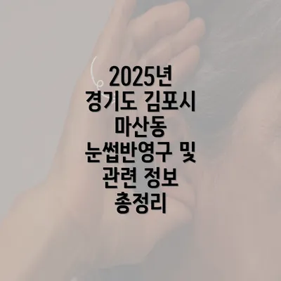 2025년 경기도 김포시 마산동 눈썹반영구 및 관련 정보 총정리