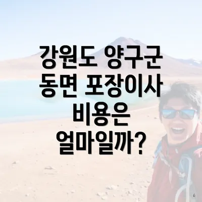 강원도 양구군 동면 포장이사 비용은 얼마일까?