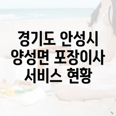 경기도 안성시 양성면 포장이사 서비스 현황