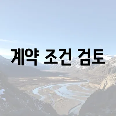 계약 조건 검토