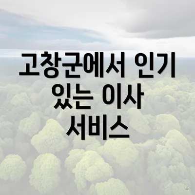 고창군에서 인기 있는 이사 서비스