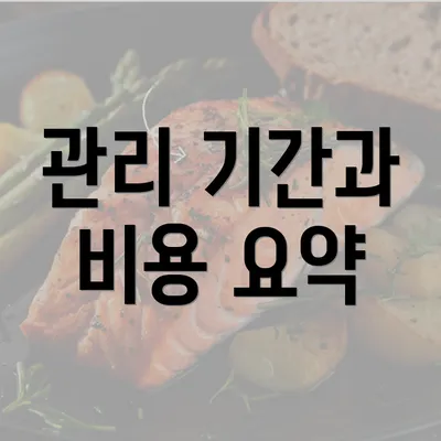 관리 기간과 비용 요약