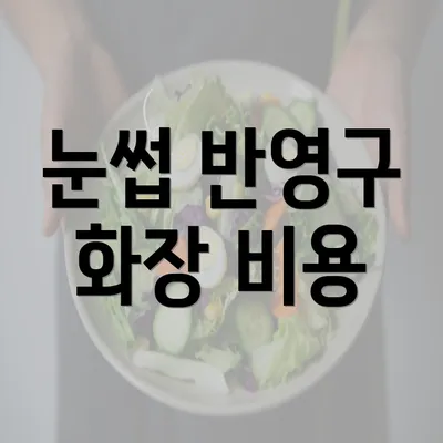 눈썹 반영구 화장 비용