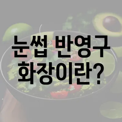 눈썹 반영구 화장이란?