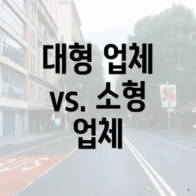 대형 업체 vs. 소형 업체